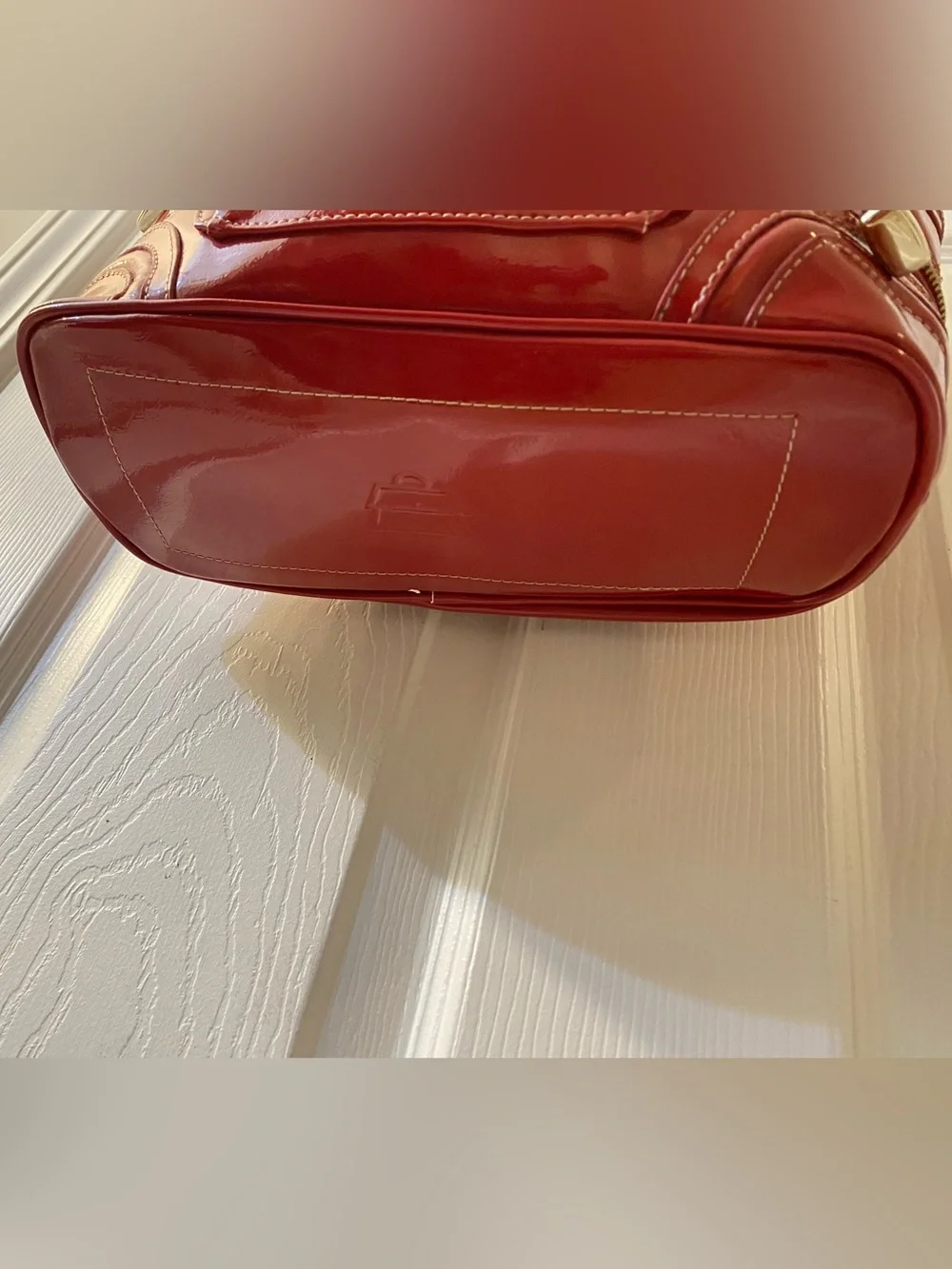NEW….Kathy Van Zealand, New never used beautiful patent glossy Red Leather